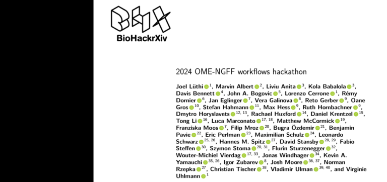 Screenshot of 2024 OME-NGFF Hackathon
