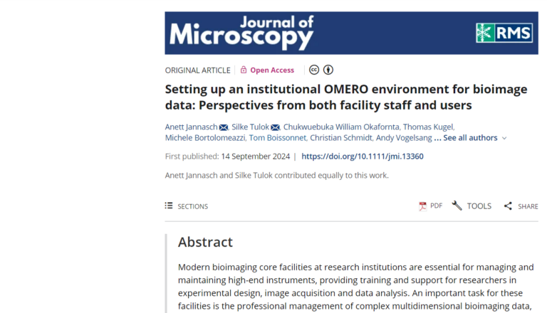 Screenshot of Use Case Report about Setting up an institutional OMERO system